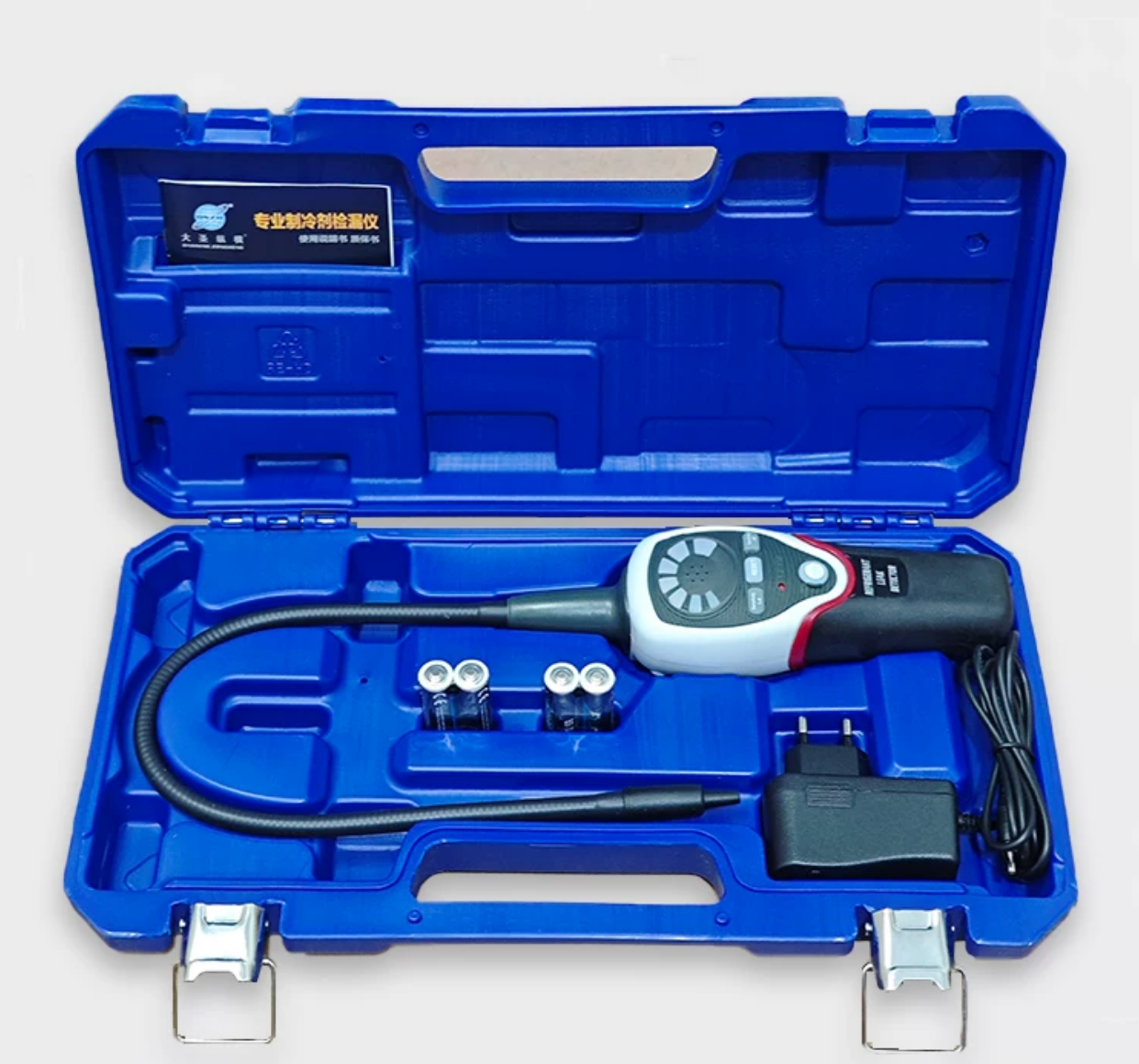 RLD-382P halogen Freon leak detector kit with batteries power adapter and flexible probe