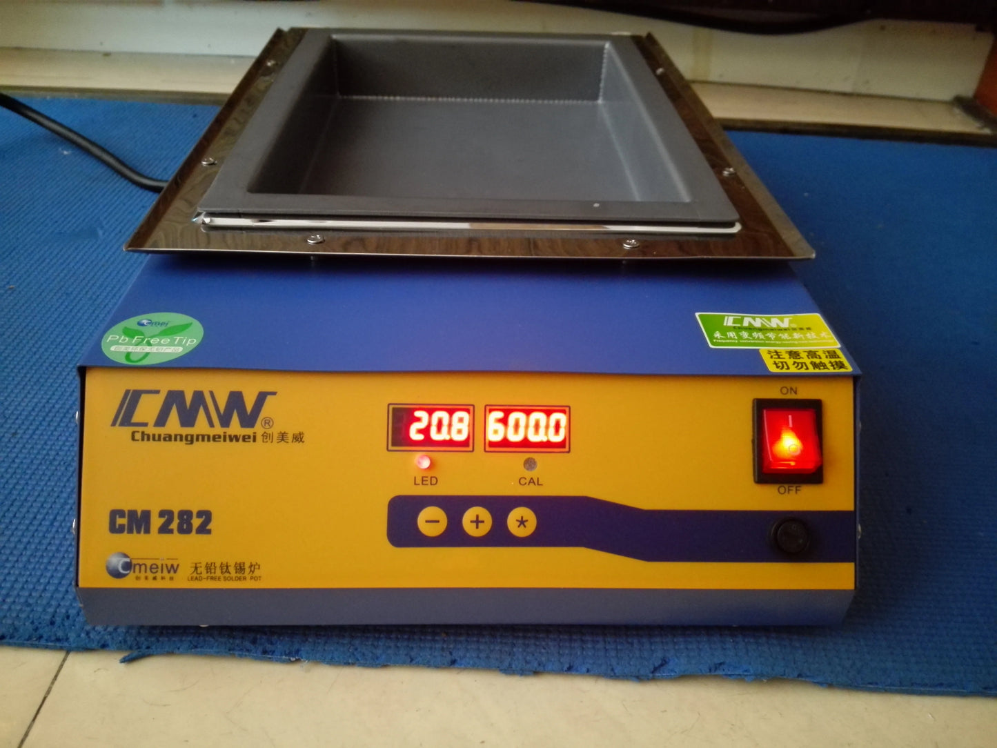 CM-282 2000W Lead-Free Titanium Alloy Soldering Pot 280×200×45mm Square Solder Bath 600°C product detail image 3