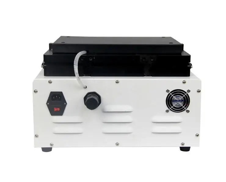 Rear panel of OCA LCD vacuum laminating machine with power inlet and cooling fan