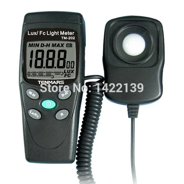 Tenmars TM-202 Digital Light Meter Lux Illuminance Tester 3.5 Digits 2000 Range with 1.5 m product image 2