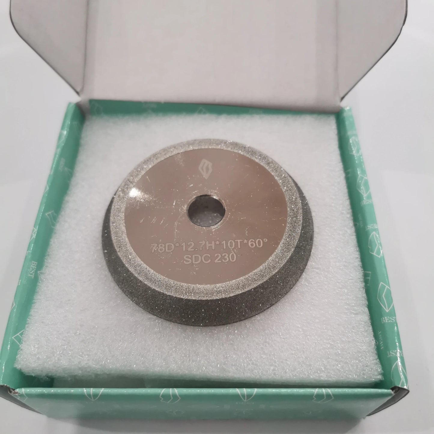 CBN SDC Diamond Grinding Wheel for Drill Bit Sharpener | 60 Degree | 78mm OD 12.7mm Arbor product detail image 6