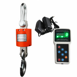 10T waterproof wireless digital crane scale with handheld display and charging adapters