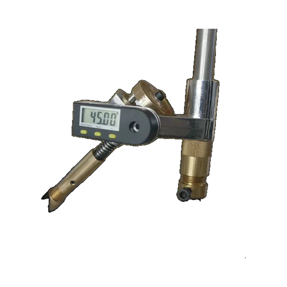 White background digital angle display and spindle assembly for gem faceting machine