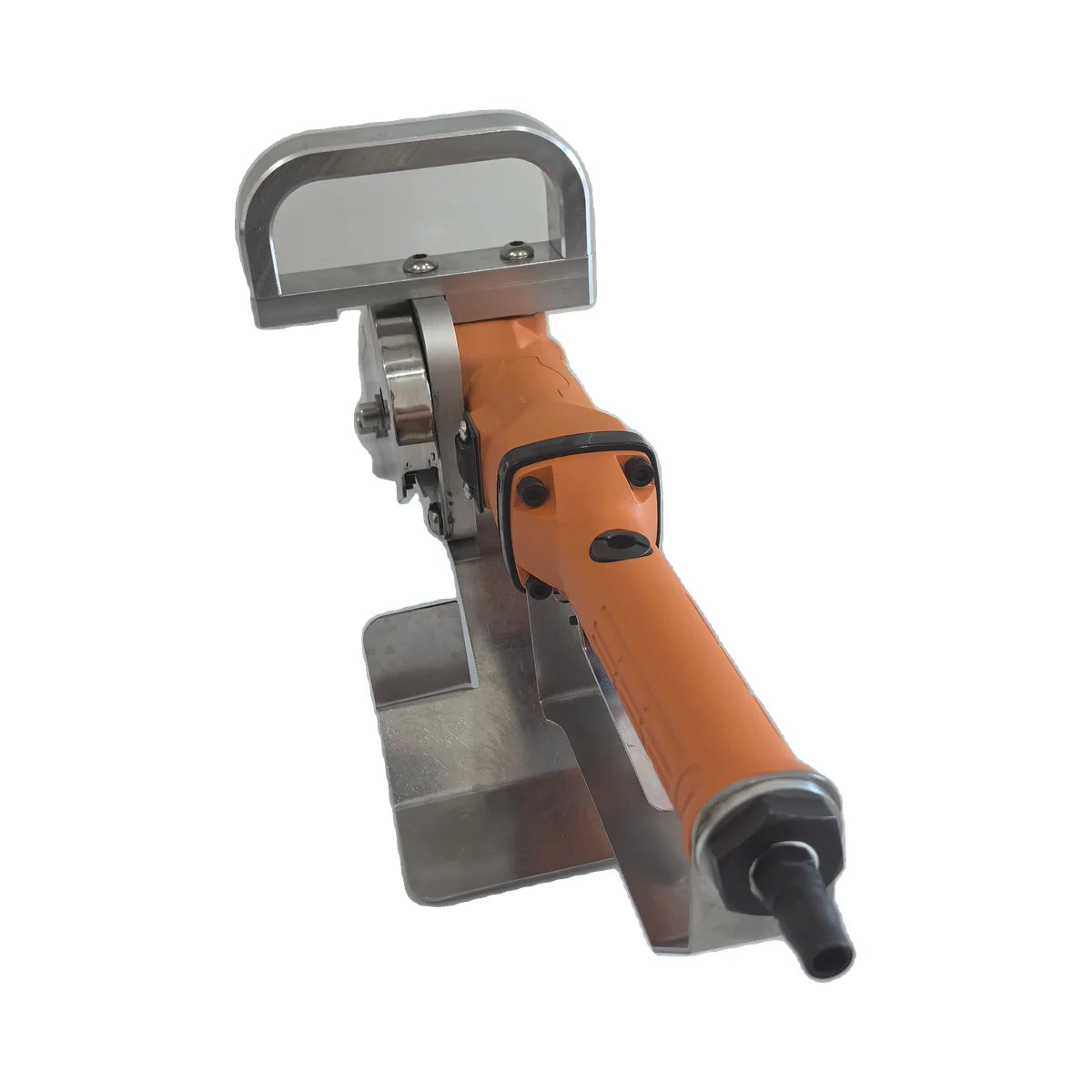 Air inlet and handle view of pneumatic carton waste stripping machine