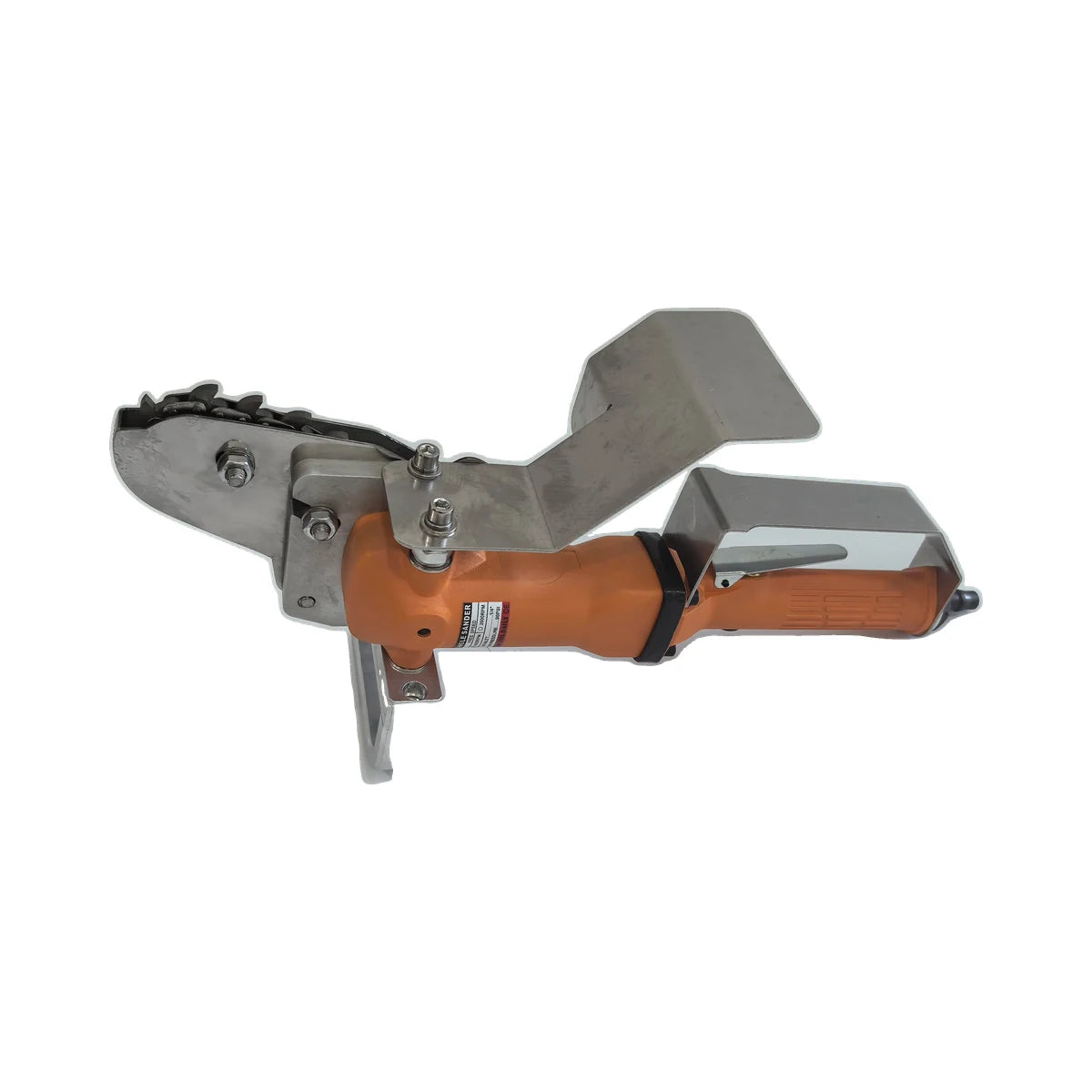 Metal guide plates and chain head on 14 mm carton waste edge remover