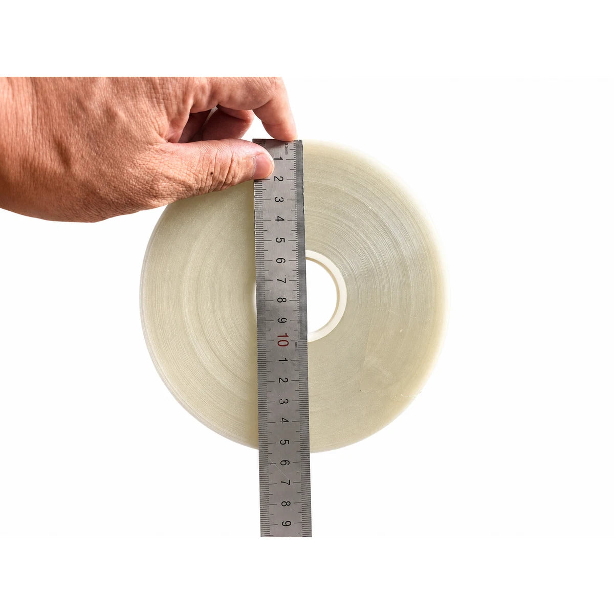 155 mm outer diameter measurement on OPP banding tape roll