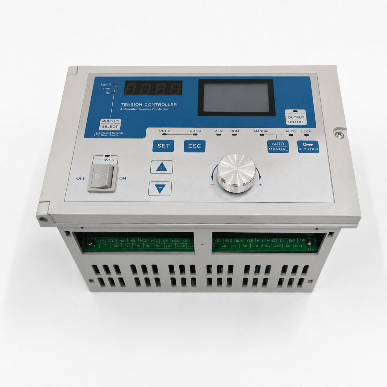 KTC828A automatisk webspændingsregulator for- og terminalvisning