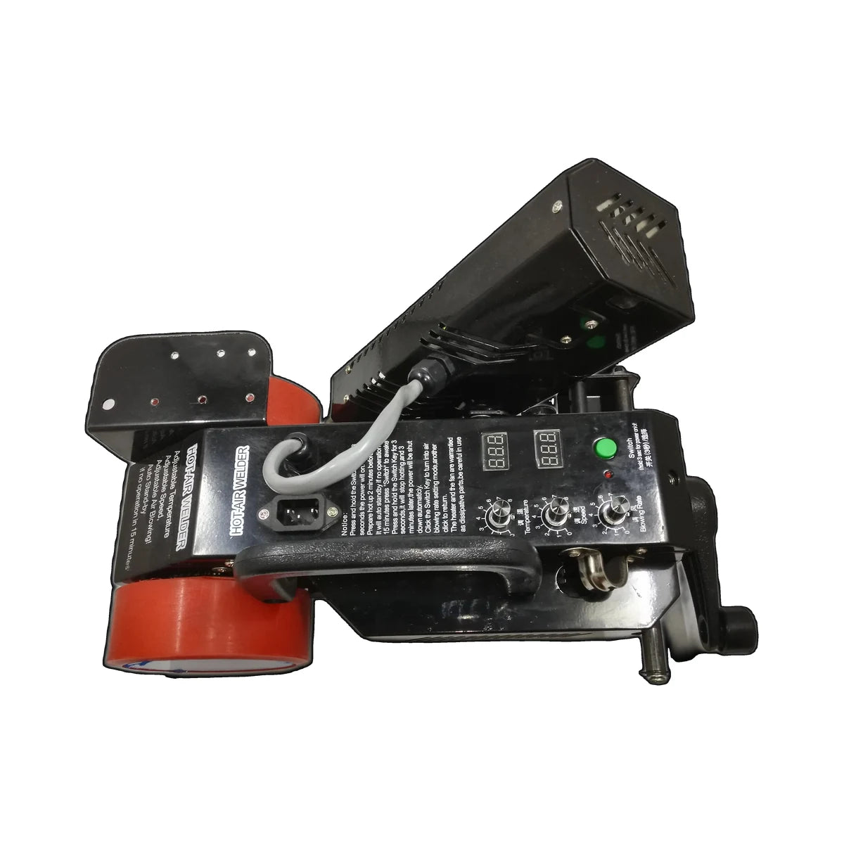 PVC banner welding machine control panel and adjustable heat seaming mechanism