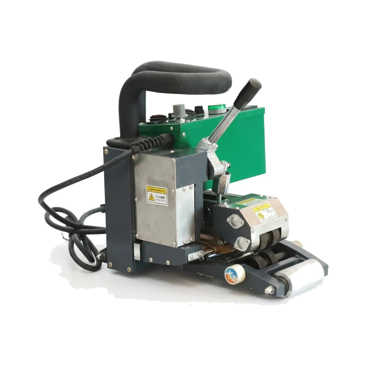 2100W geomembrane welder front view with control handle