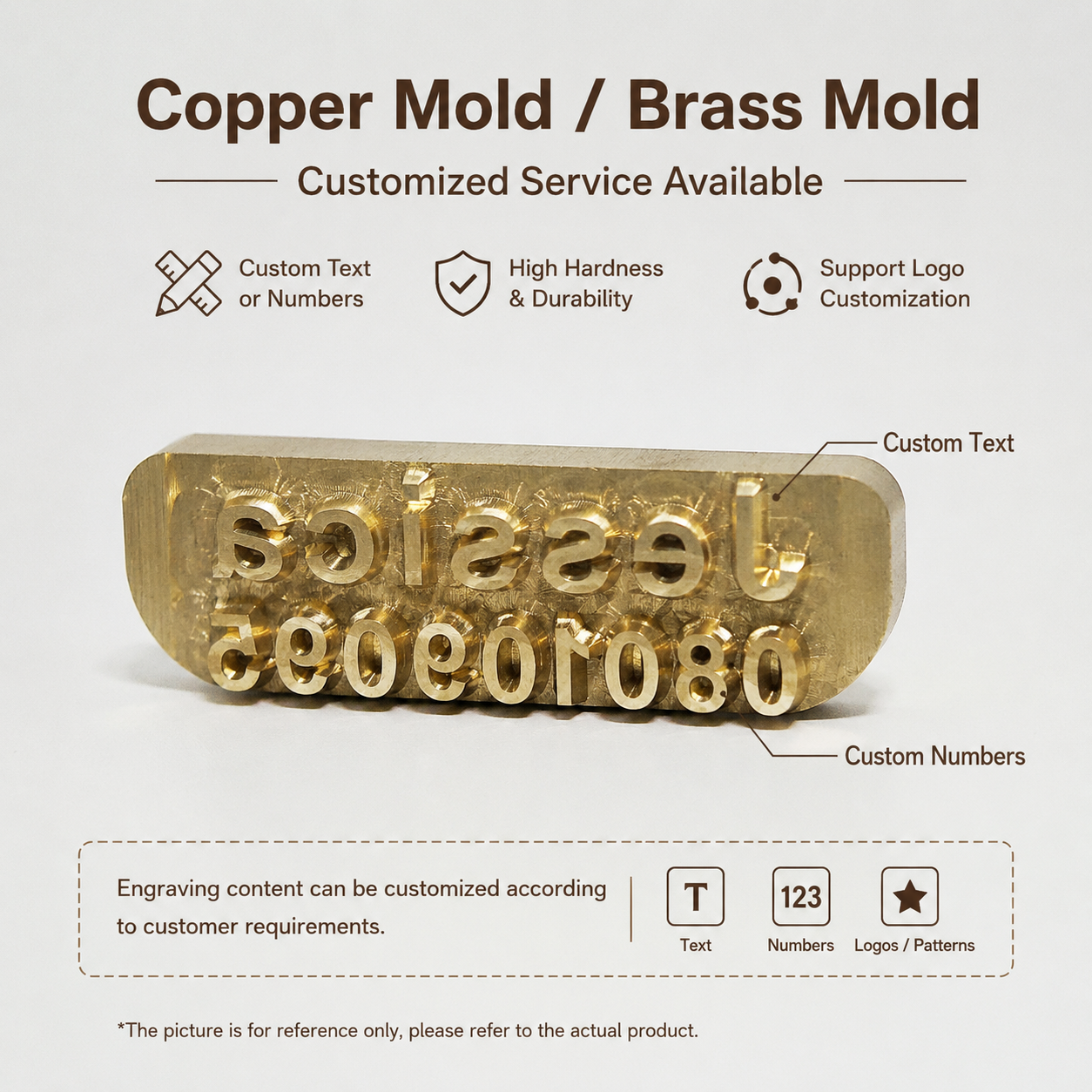 Logo embossing and bronzing sample for handheld hot foil stamping machine