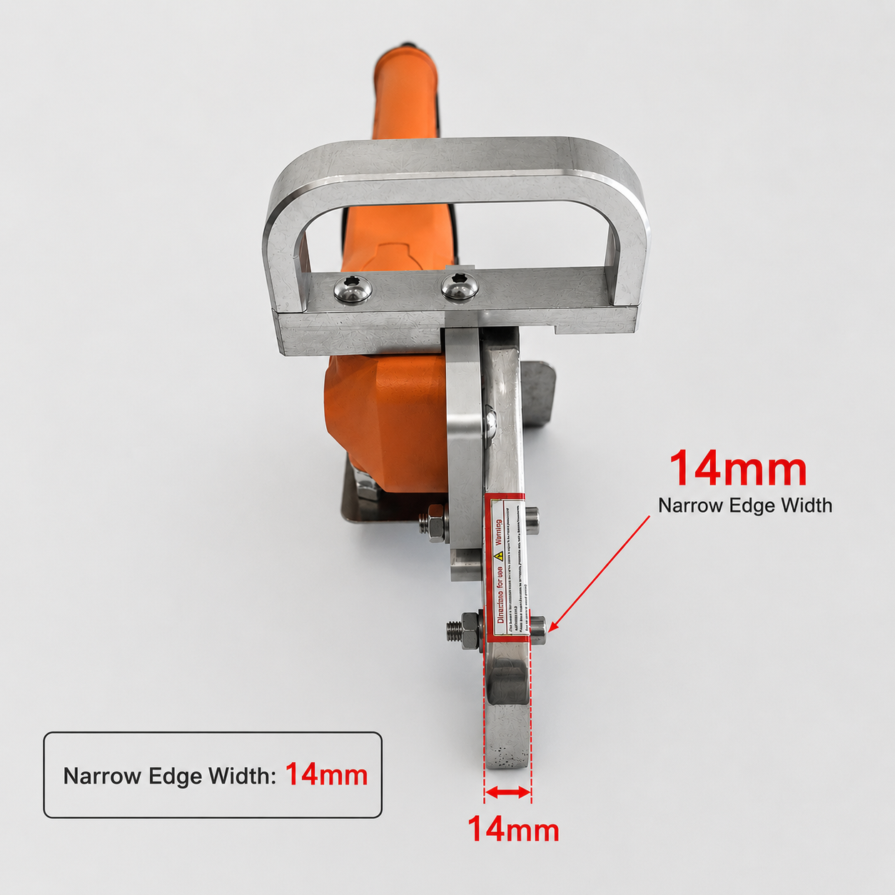 14 mm narrow edge width shown on pneumatic carton waste stripper head