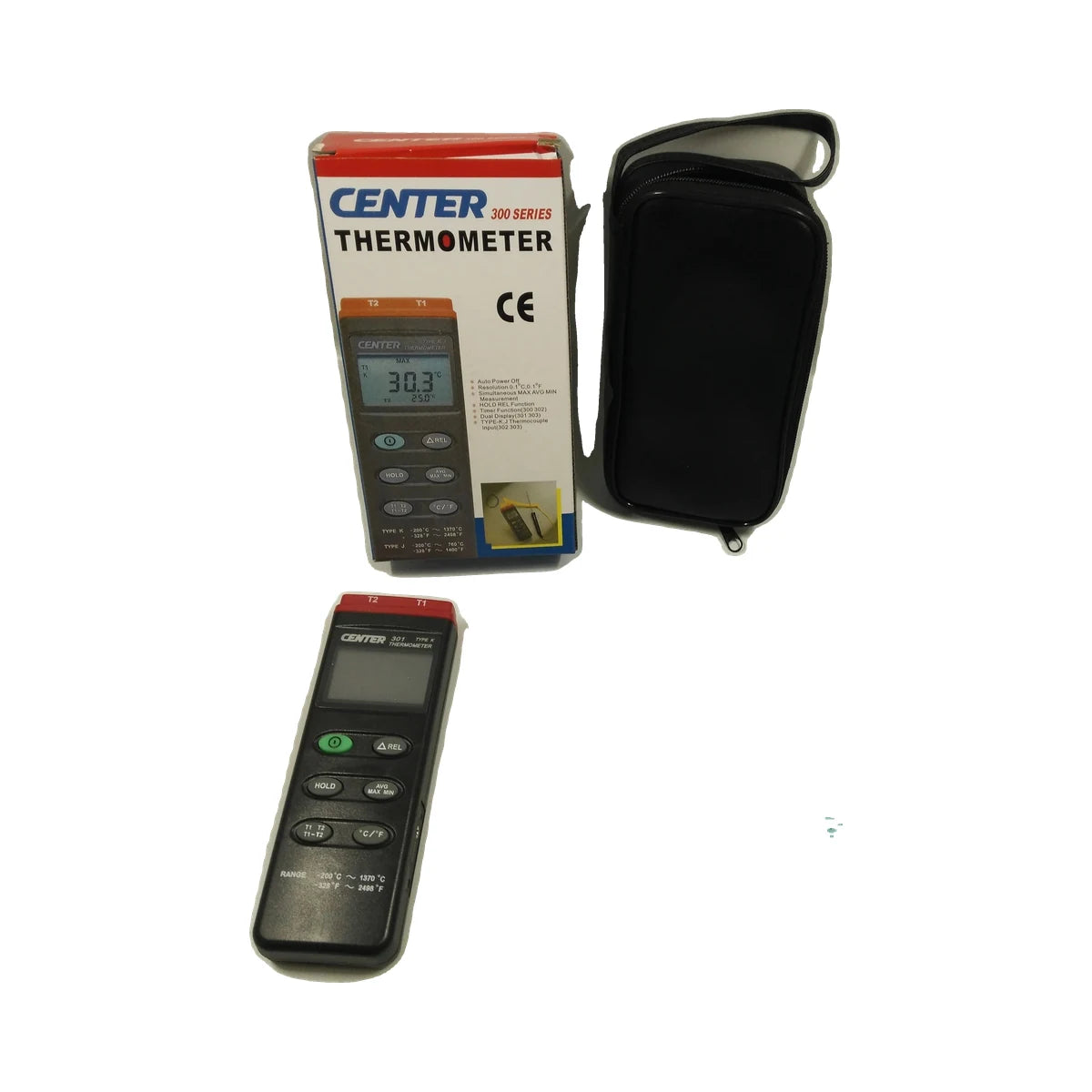 CENTER 301 Dual Input Digital Thermometer | -200~1370 °C K-Type