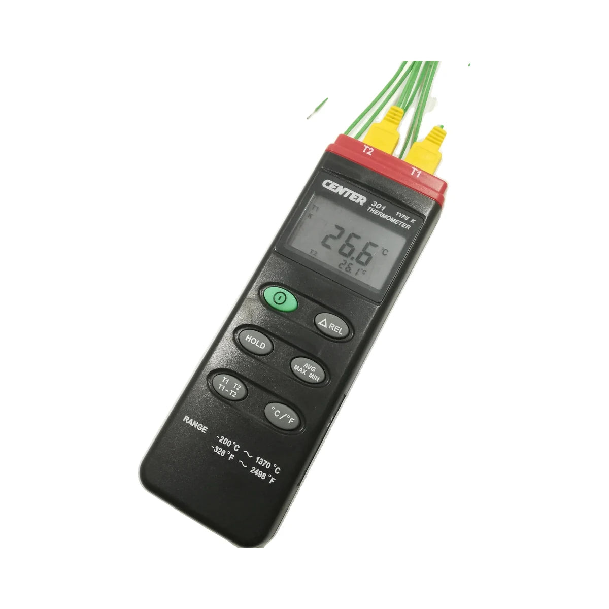 CENTER 301 Dual Input Digital Thermometer | -200~1370 °C K-Type Probe | 0.1 °C/0.1 °F product image 3