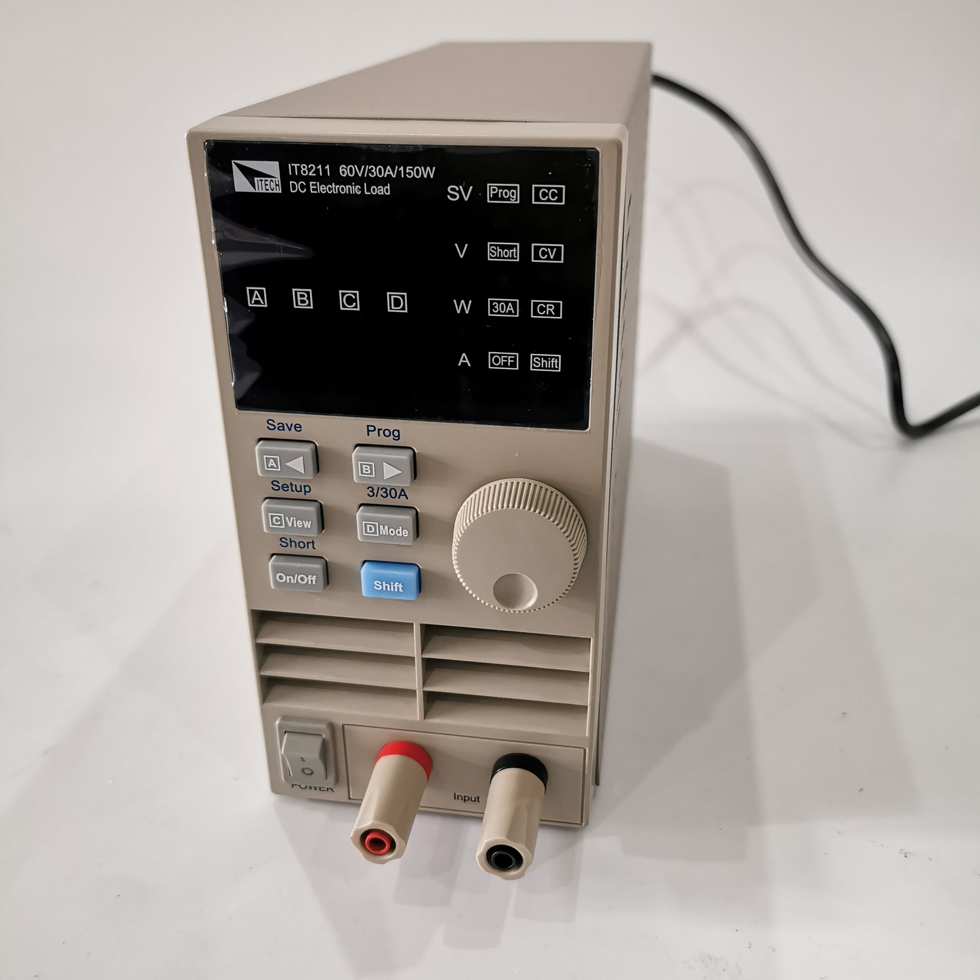ITECH IT8211 electronic load front controls with CC CV CR Short and 30A indicators