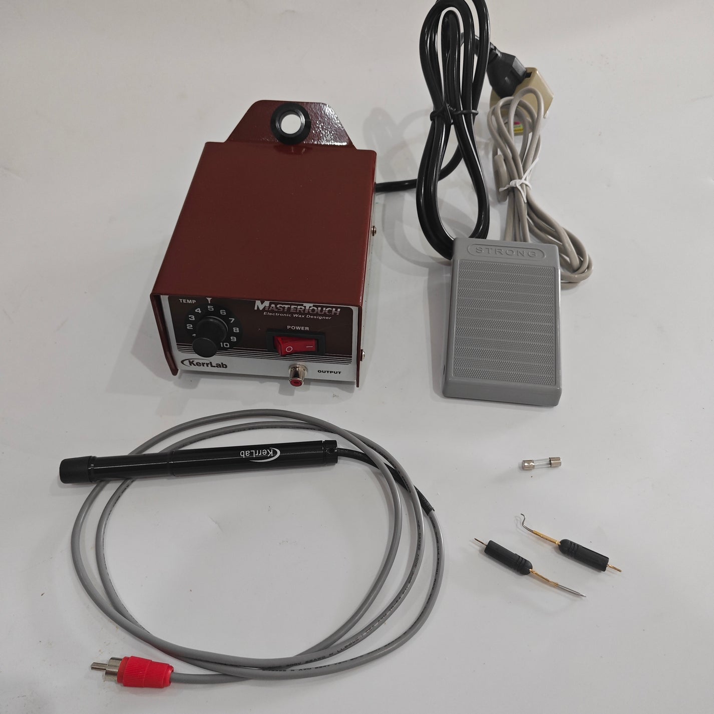 MasterTouch electronic jewelry wax welder with handpiece foot pedal and power cord