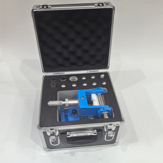 QTY-32 paint film bending tester shown in carrying case with mandrels