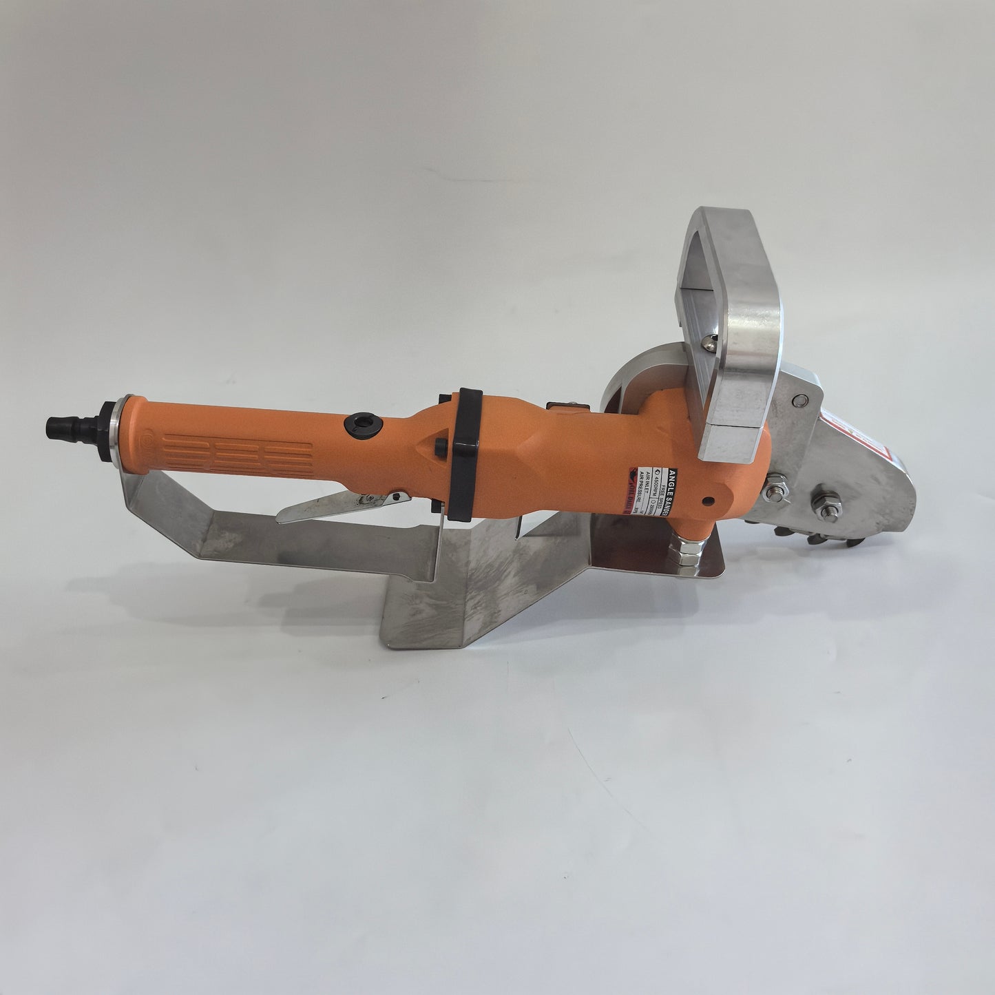 Pneumatic carton waste stripper handle and air inlet side view