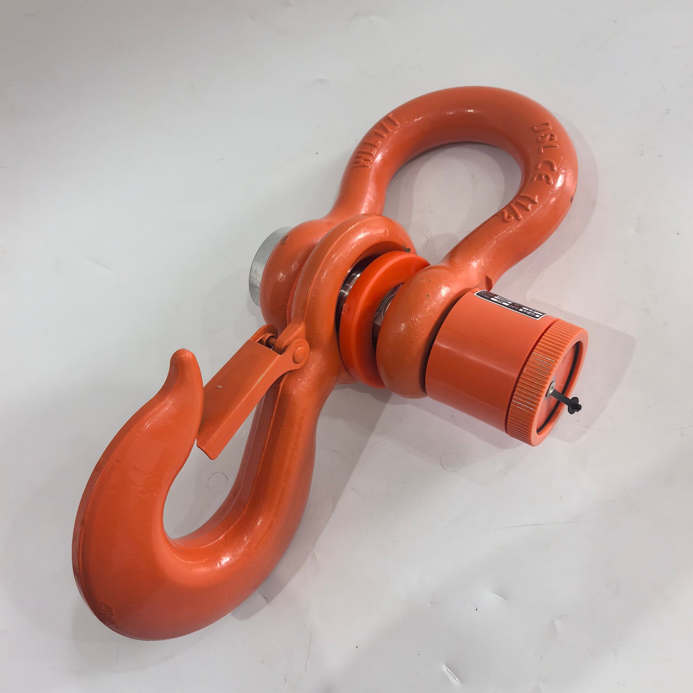 Orange 10T digital hanging crane scale body with hook and shackle