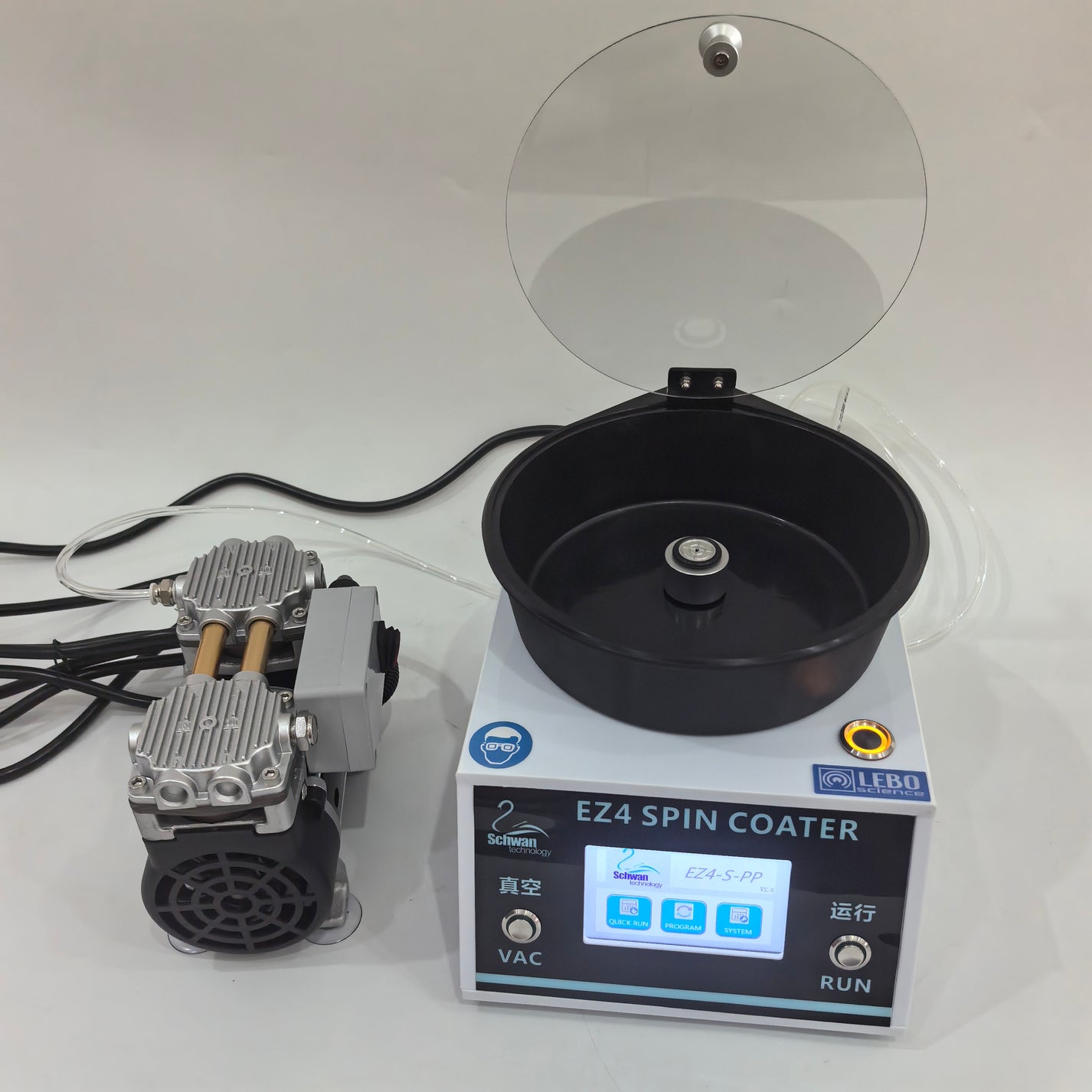 EZ4 PP housing laboratory spin coater side view