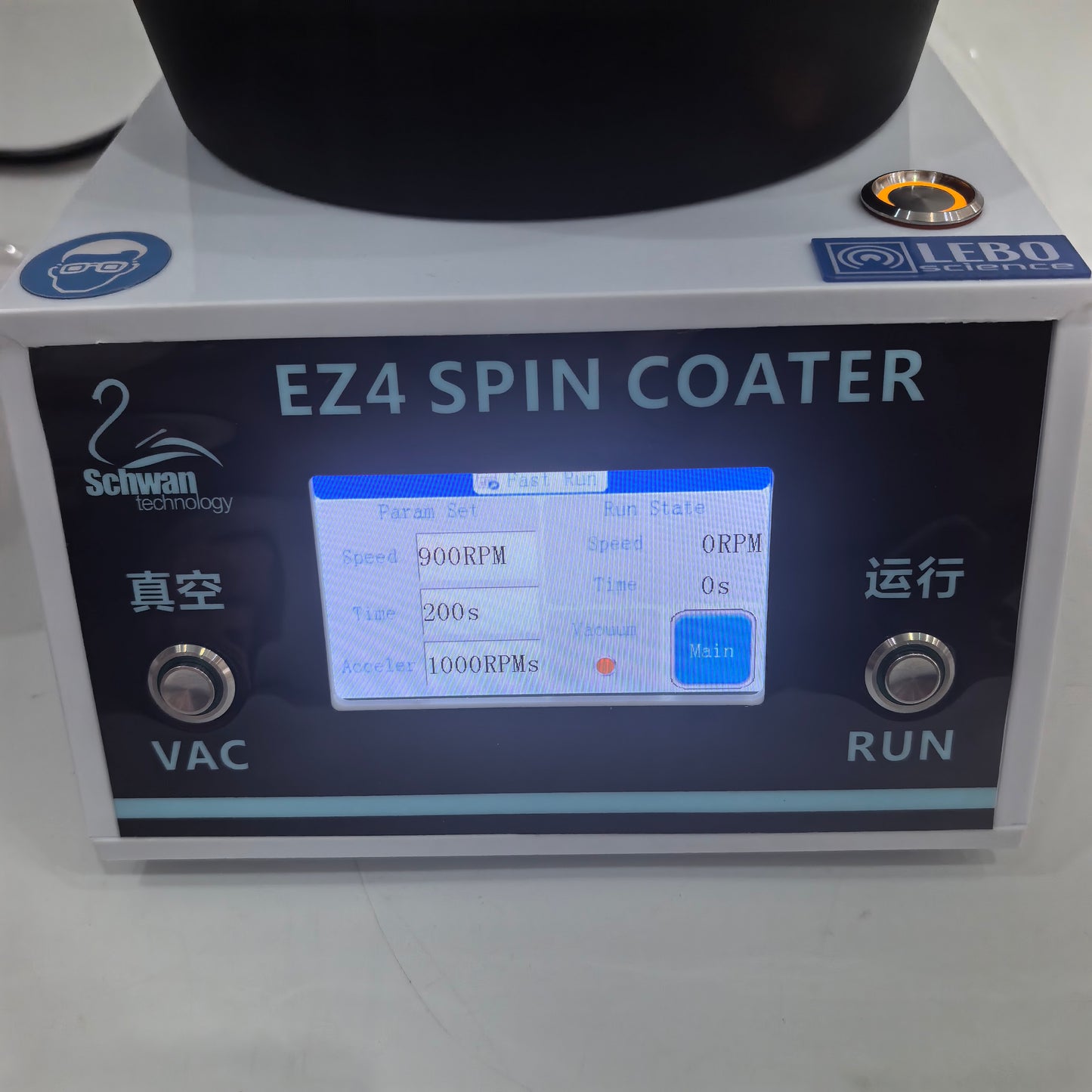 Rear VAC port and power interface for vacuum spin coater