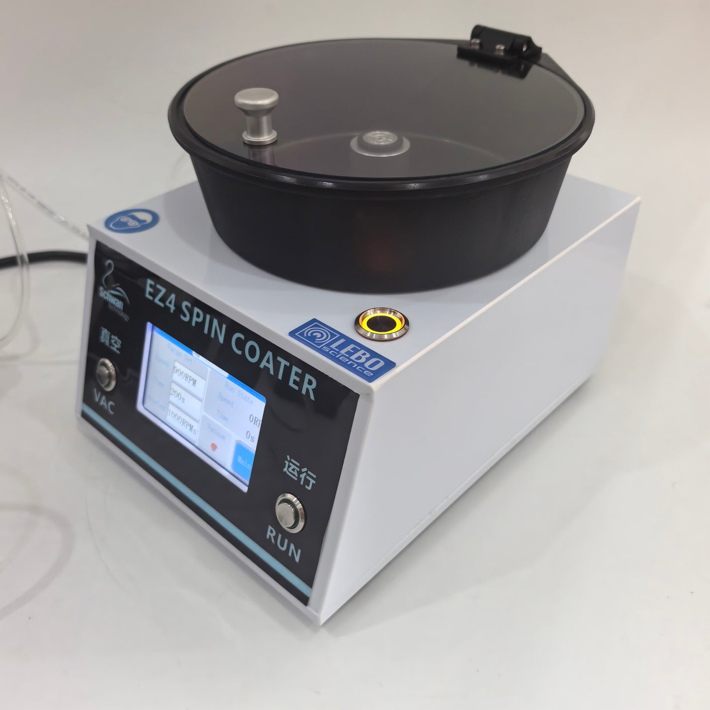 Vacuum spin chuck and hinged lid on EZ4 SC4 spin coating machine