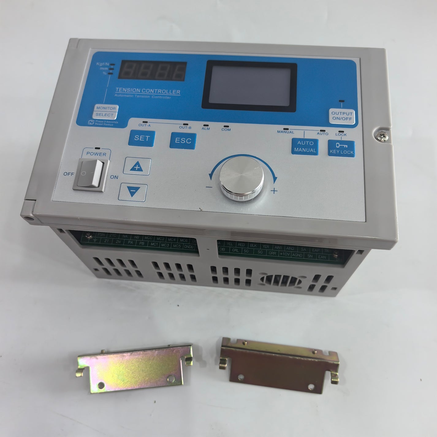 FMF KTC828A automatic web tension controller front panel with two mounting brackets