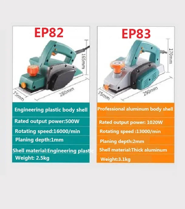 220V Electric Wood Planer Portable Multifunctional Woodworking Power Tool Handheld Planer product detail image 5