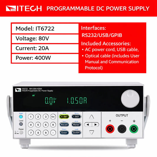 ITECH IT6722 Programmable DC Power Supply | 0-80V 0-20A 400W High