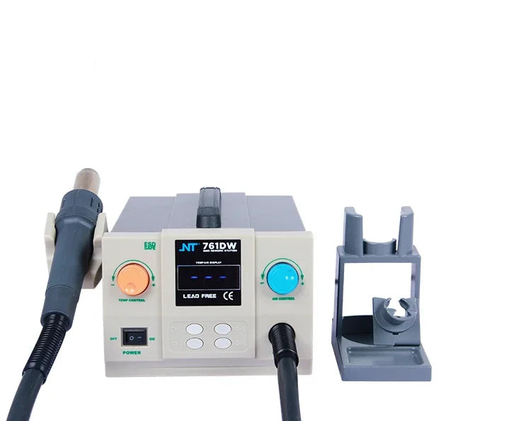 761DW hot air soldering station controls and holder detail