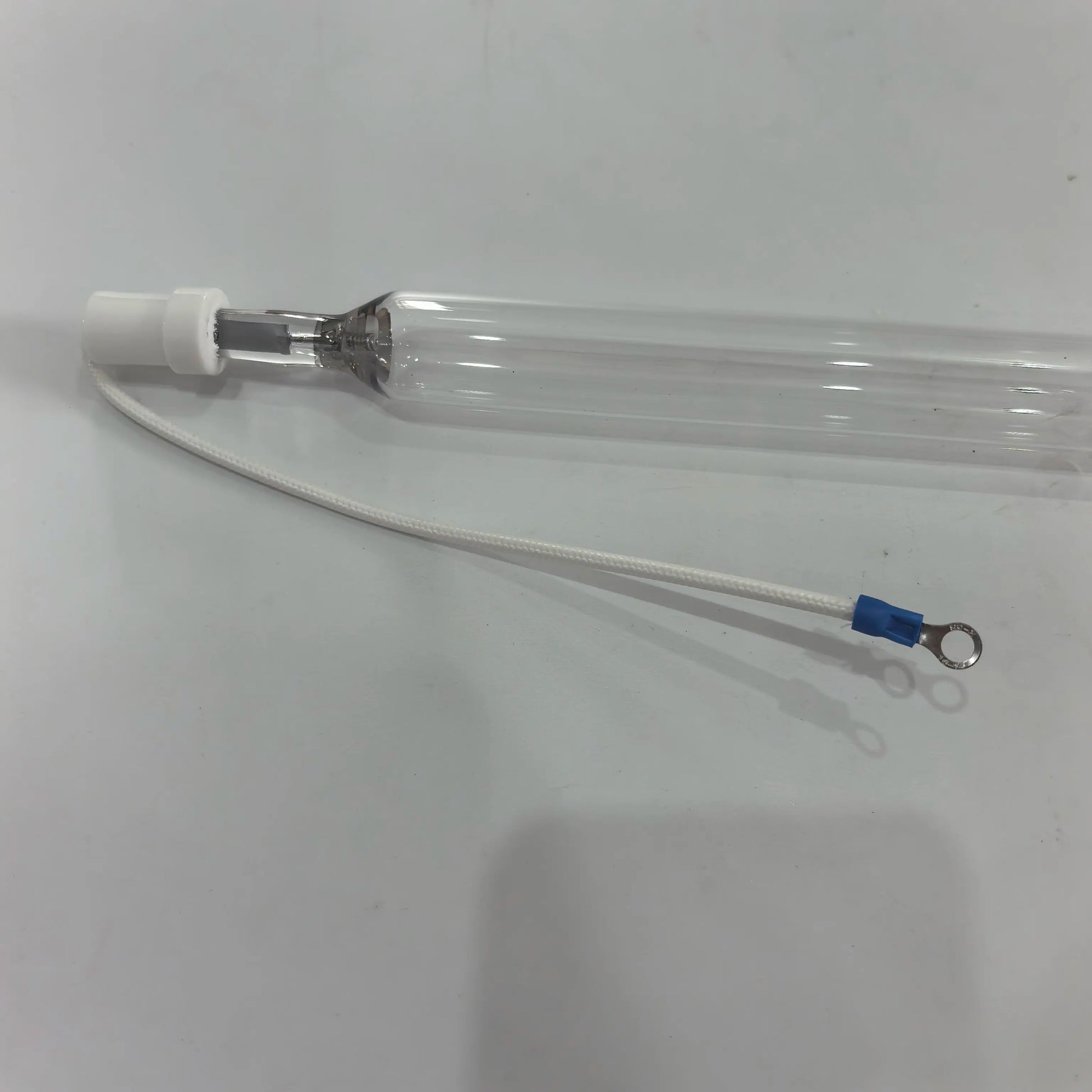 UV curing lamp tube with connector lead and ring terminal