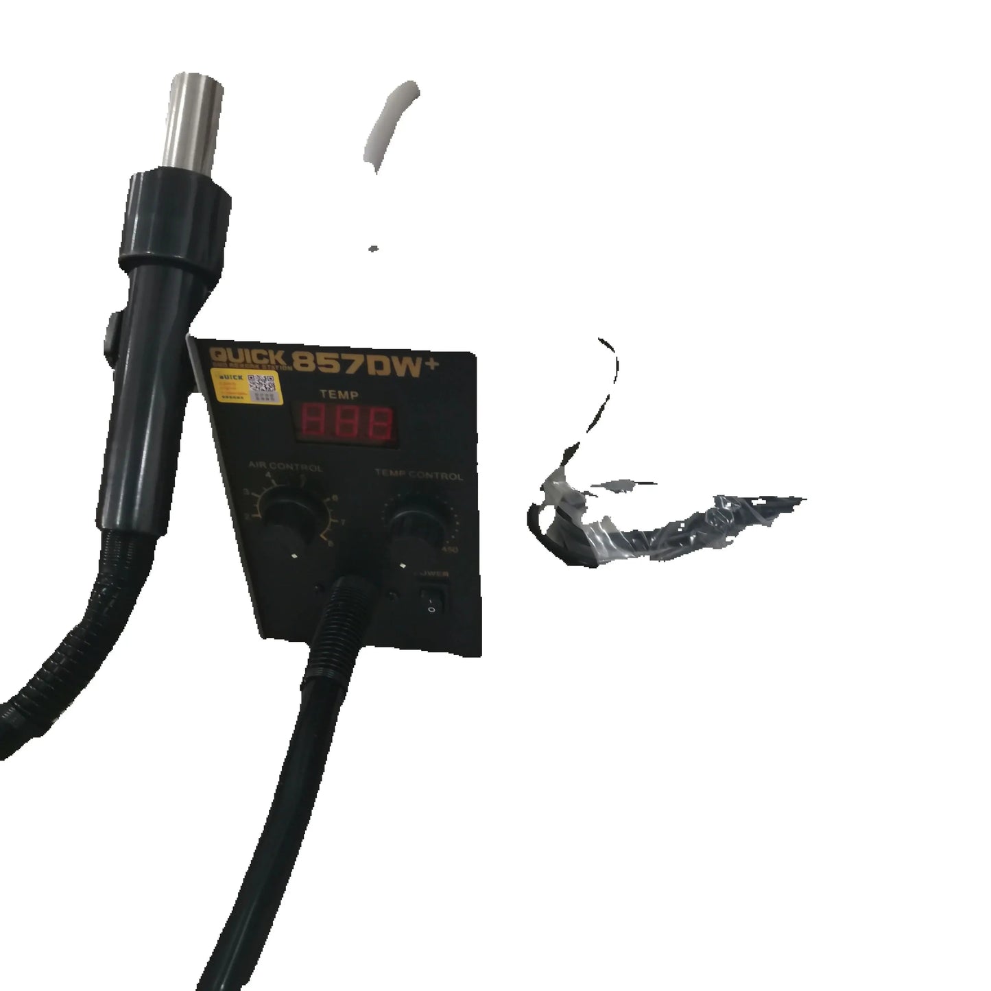QUICK 857DW+ Hot Air Rework Station | 580W Adjustable Heat Gun SMD
