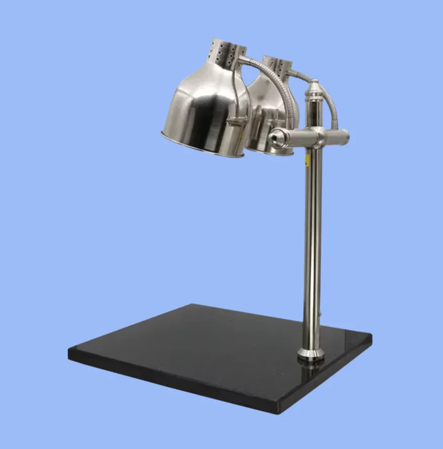 2 Head Buffet Food Warmer Lamp Double Heating Lamps Marble Base Food