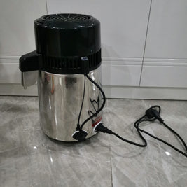 4L water distiller with stainless steel body and glass water bottle