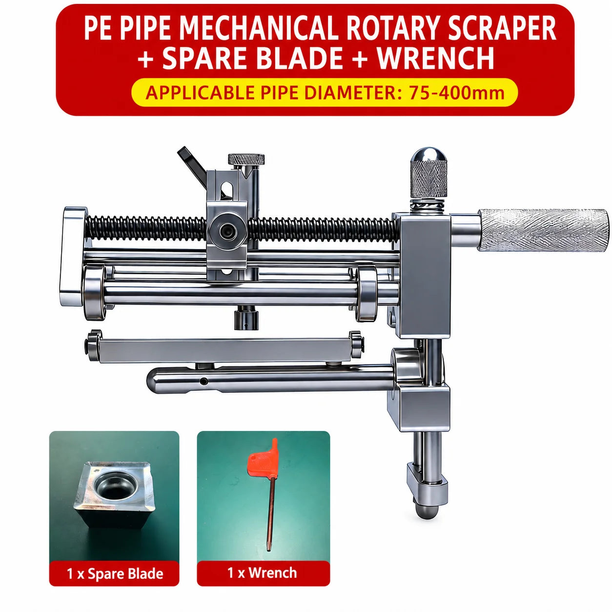 PE pipe oxide remover accessory and package view