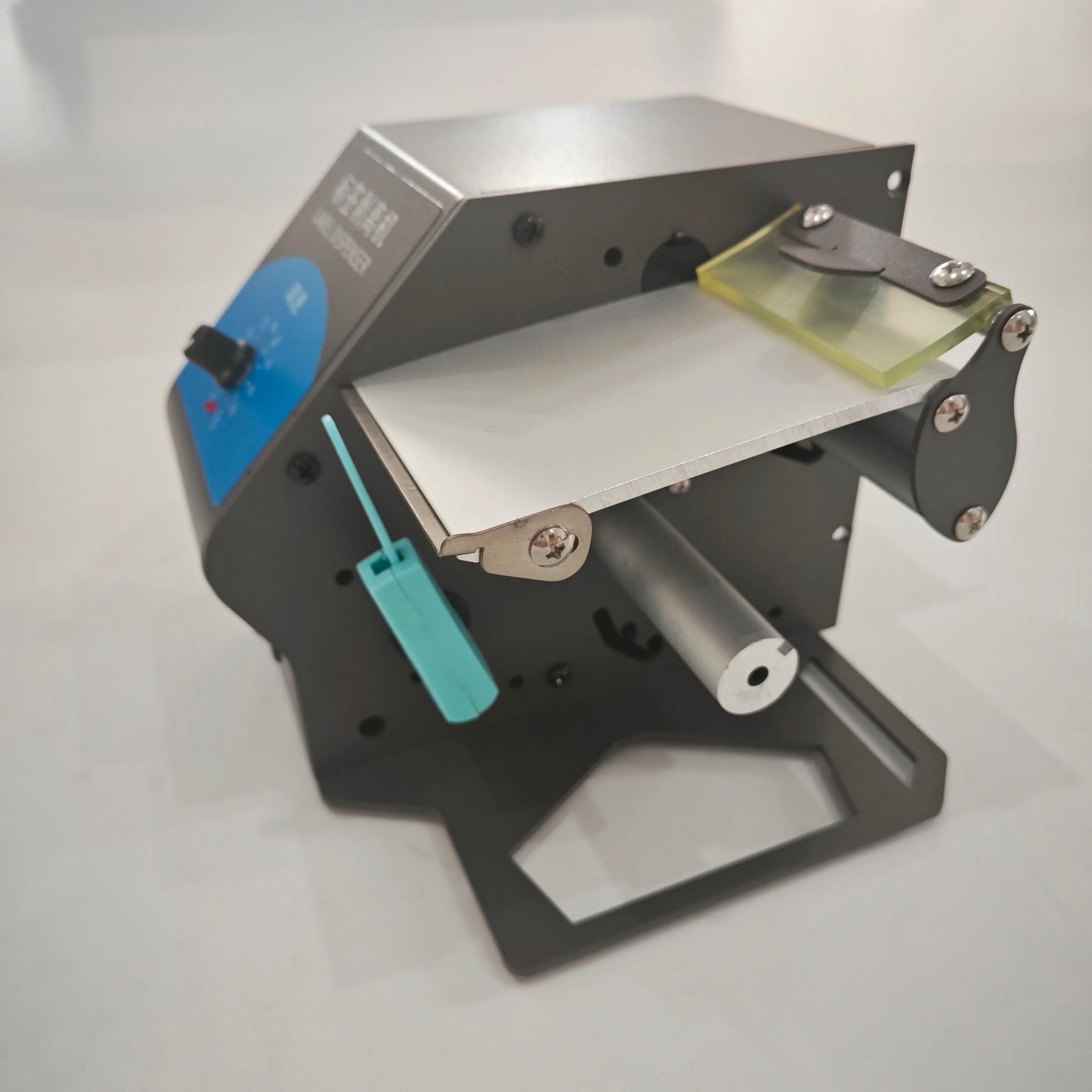 digital label dispenser control and peeling area detail