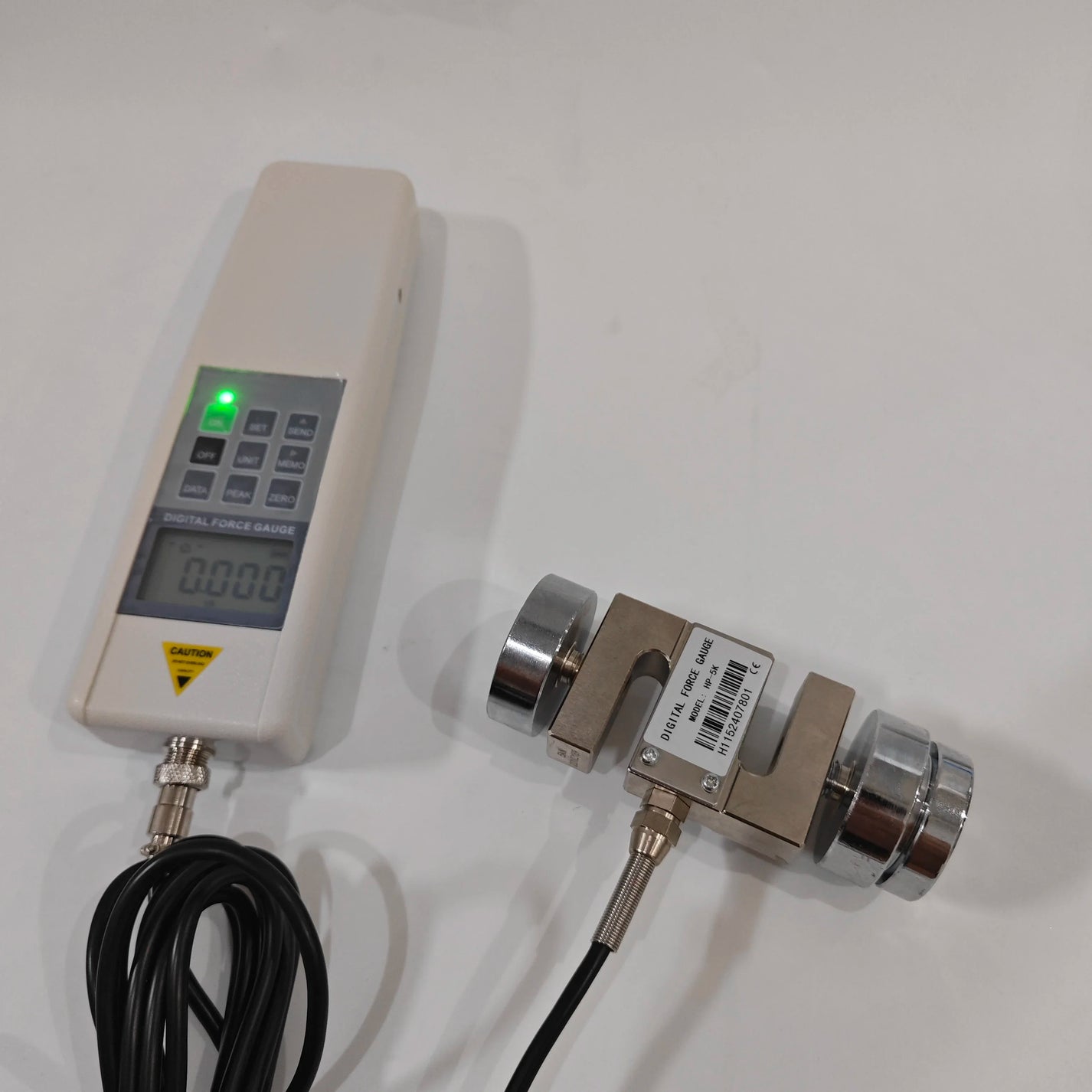 HP-5K force gauge peak hold and unit display detail