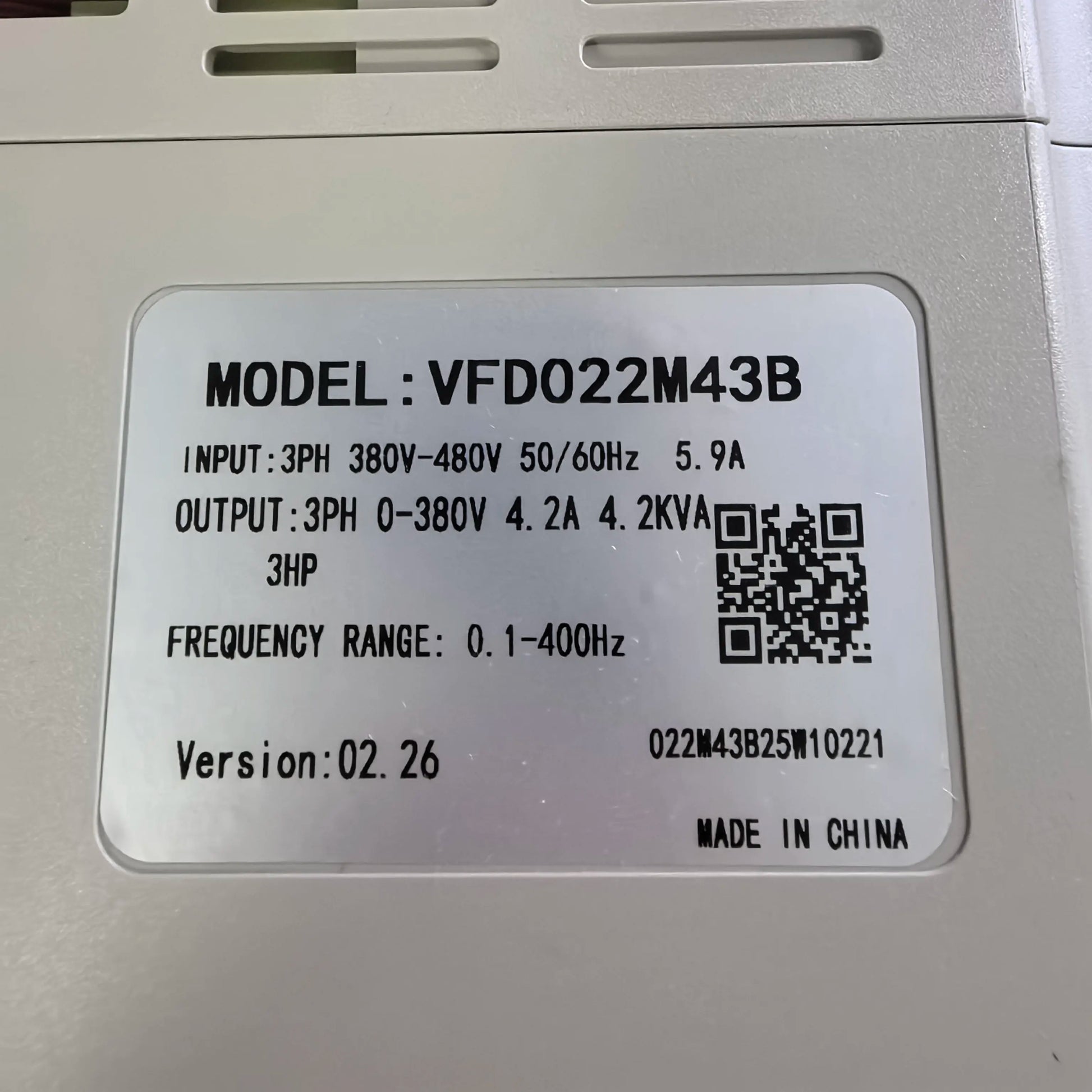 VFD022M43B Variable Frequency Drive 3HP 2.2KW 380~480V 3-Phase AC Motor Inverter | VFD-M product detail image 4