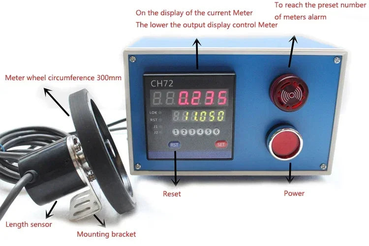 Electronic Digital Encoder Length Counter Meter Wheel Roller Measuring Device Industrial product image 2