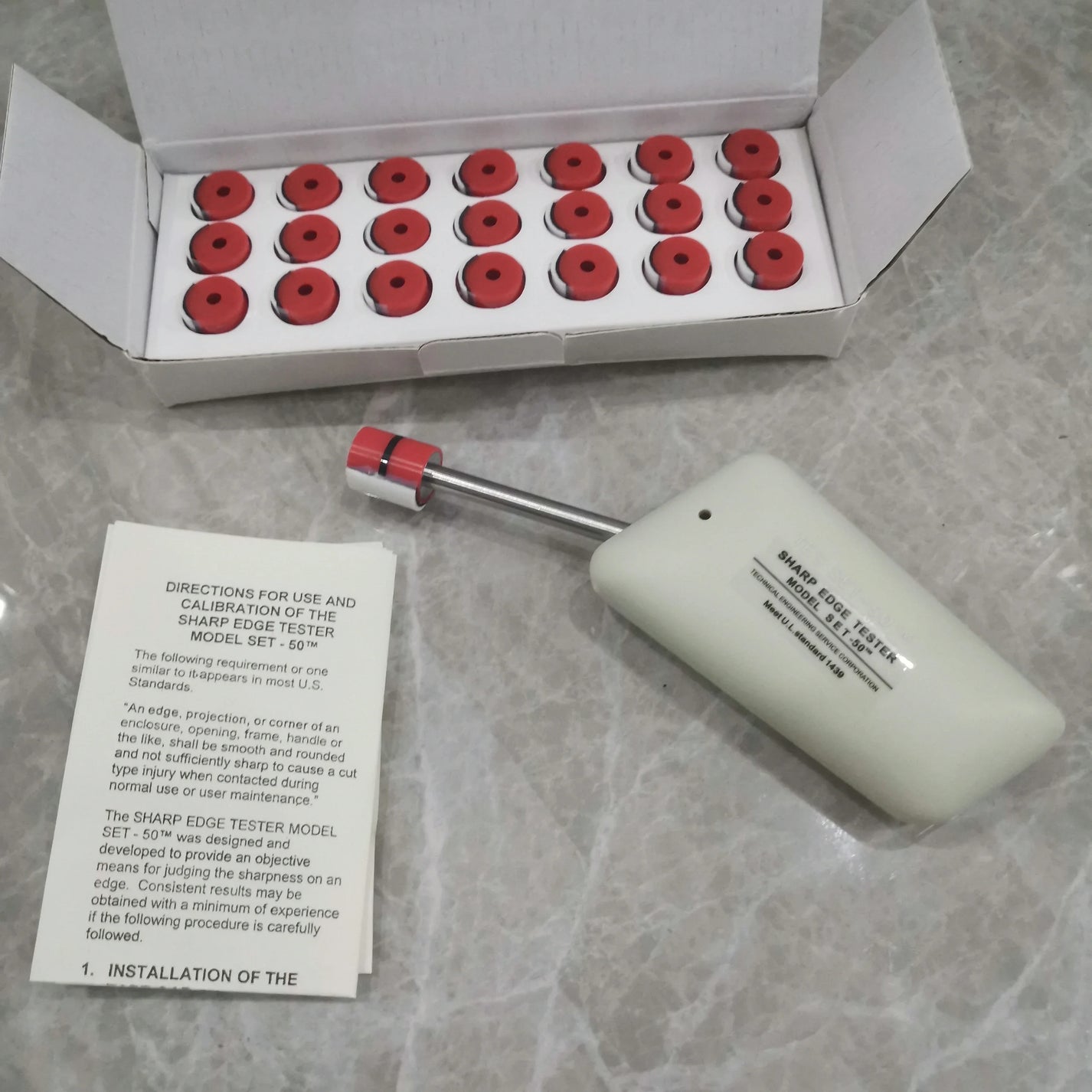 SET-50 Sharp Edge Tester | Testing Meter with 21pcs Pressure Caps &