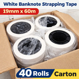 White Banknote Strapping Tape 19mm Width Kraft Paper Currency Bundle