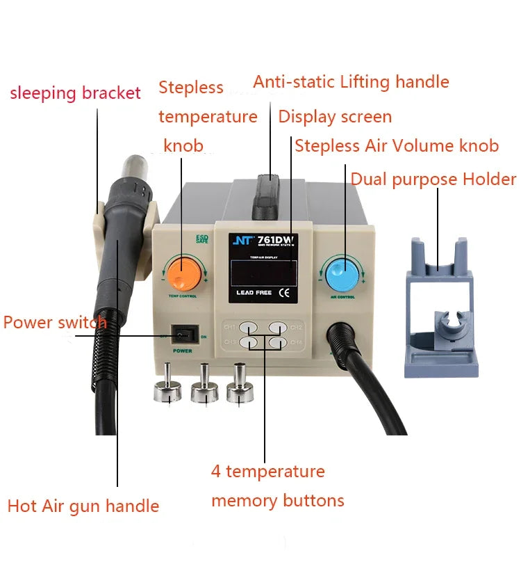 PCB repair hot air rework station accessories and nozzles