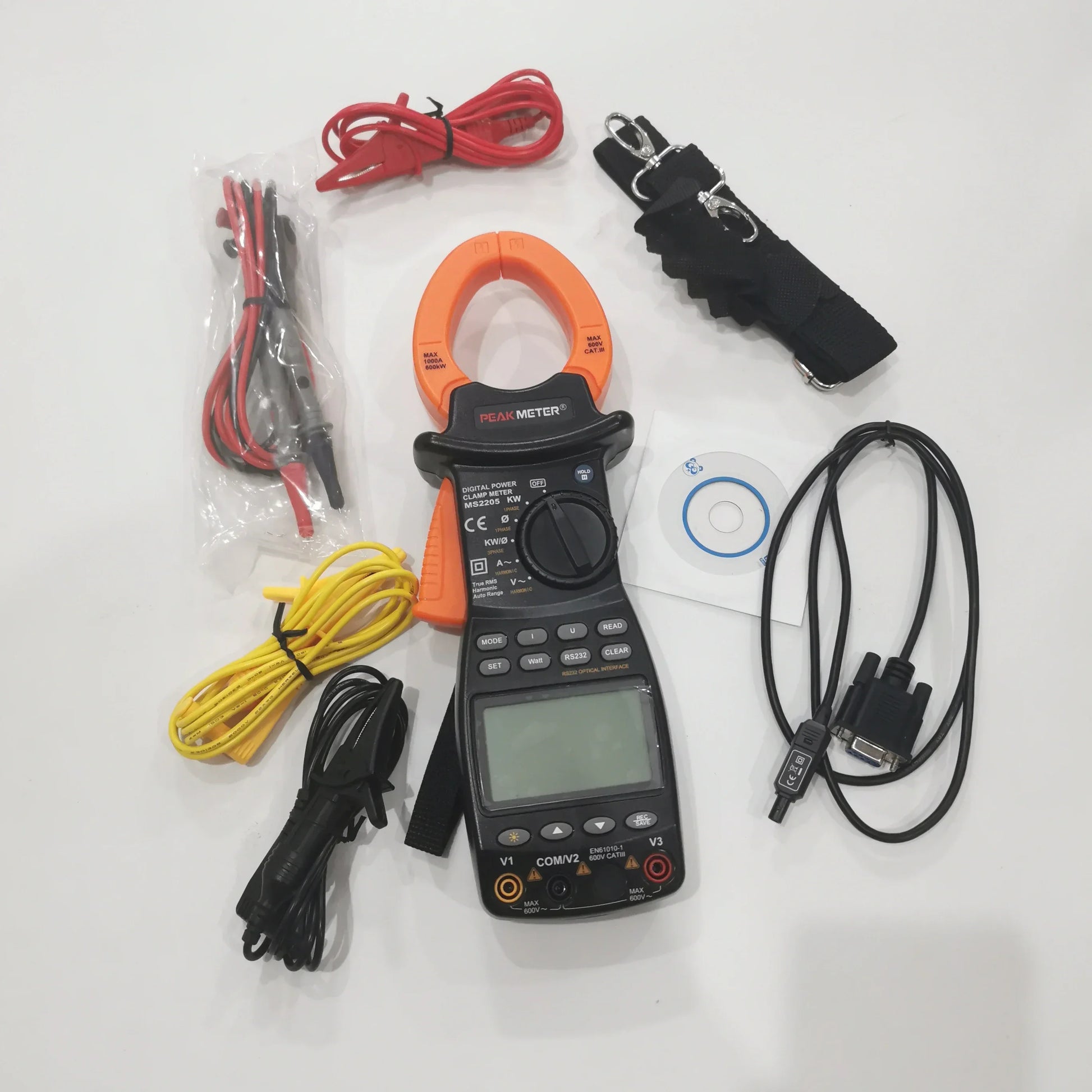 MS2205 3-Phase Harmonic Power Clamp Meter | Harmonic Power Tester with RS232 Interface product image 2