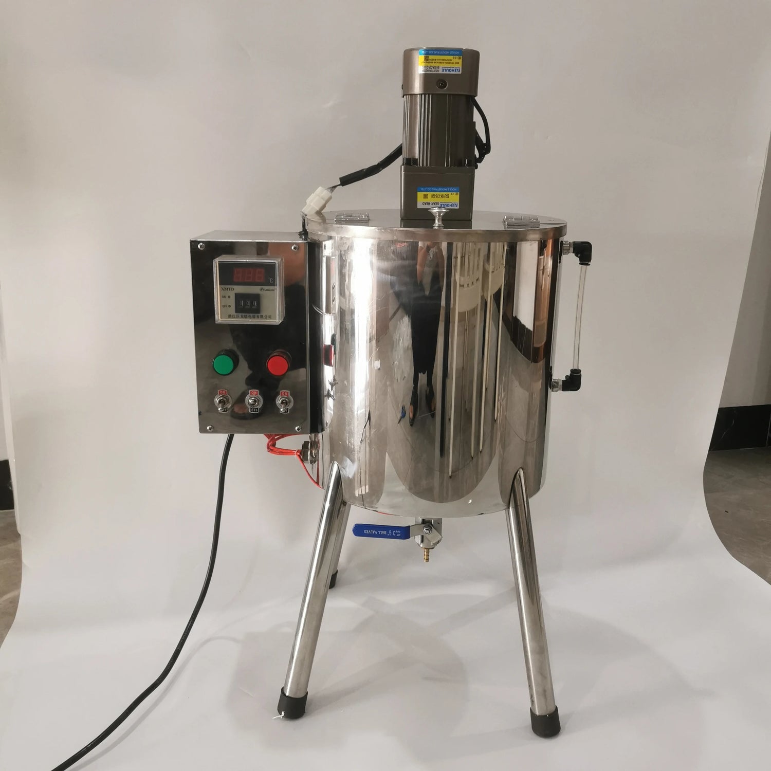 15L cosmetic wax heating mixing filling machine with stainless tank and control panel