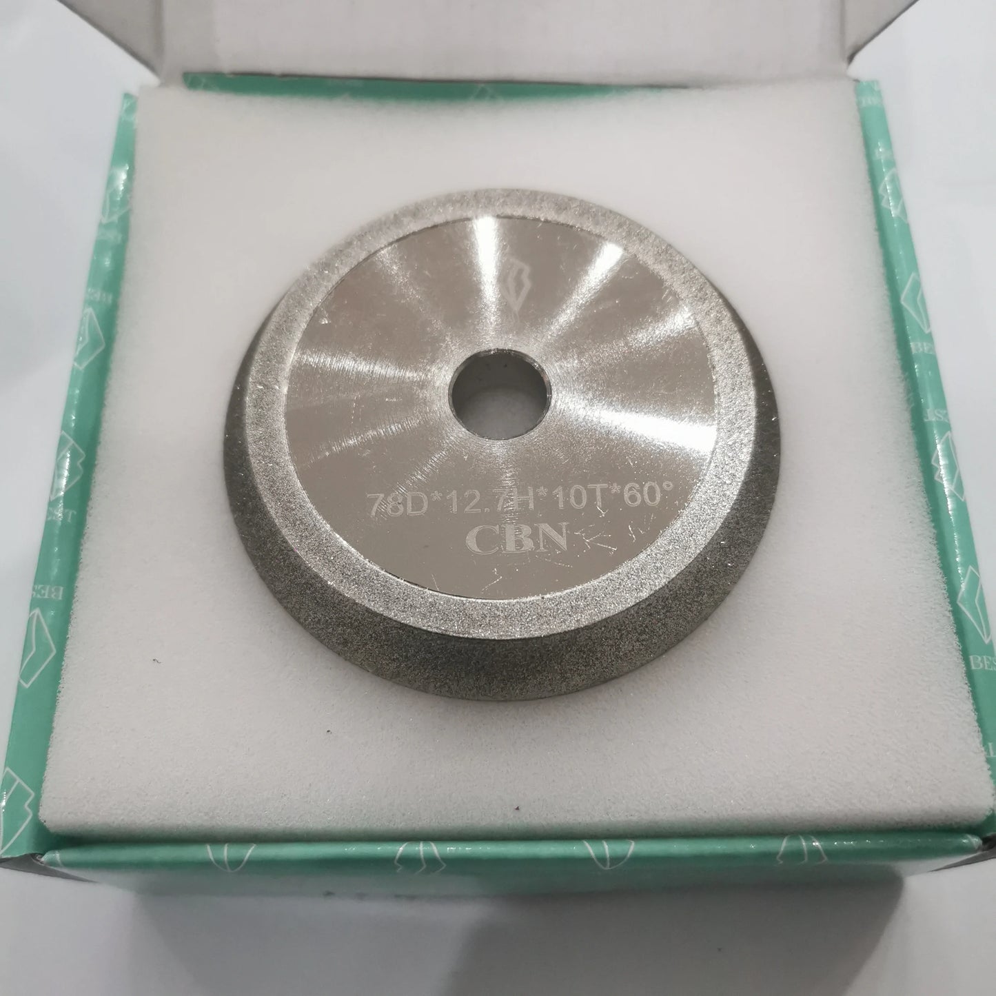 CBN SDC Diamond Grinding Wheel for Drill Bit Sharpener | 60 Degree | 78mm OD 12.7mm Arbor product detail image 3