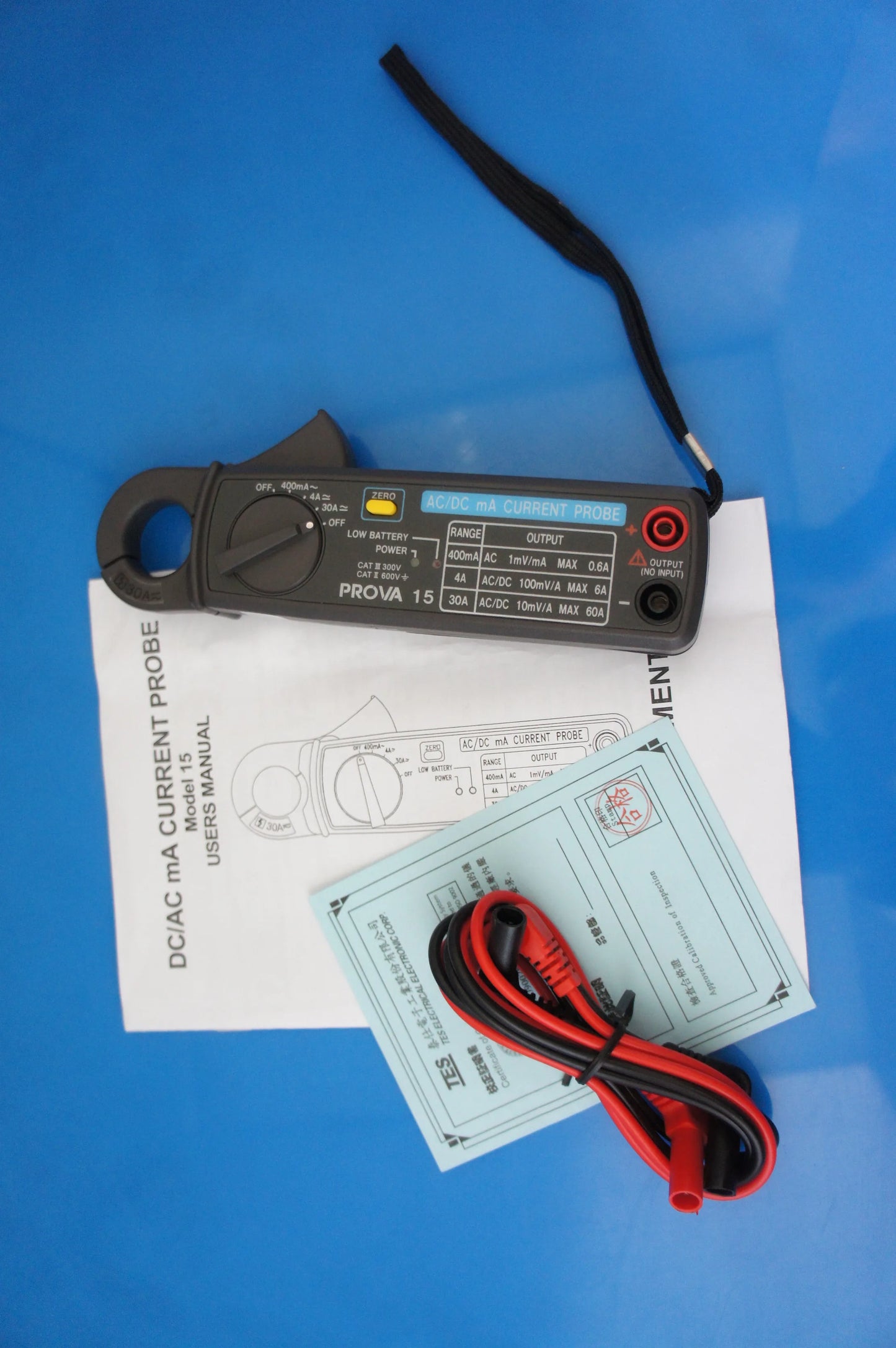 TES PROVA-15 AC/DC mA Current Probe | High-Resolution Clamp Meter &