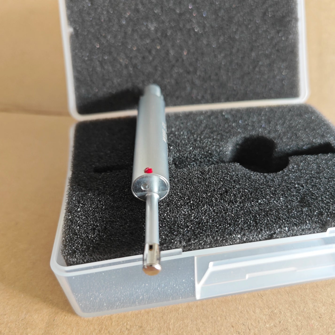 Close-up of C1 standard sensor probe connector end and metal body