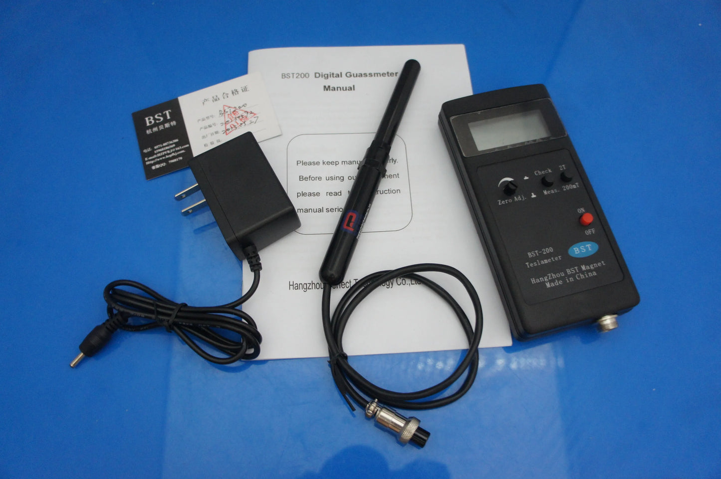 BST-200 Gauss Meter Magnetometer 0–2000 mT DC Magnetic Field Tester