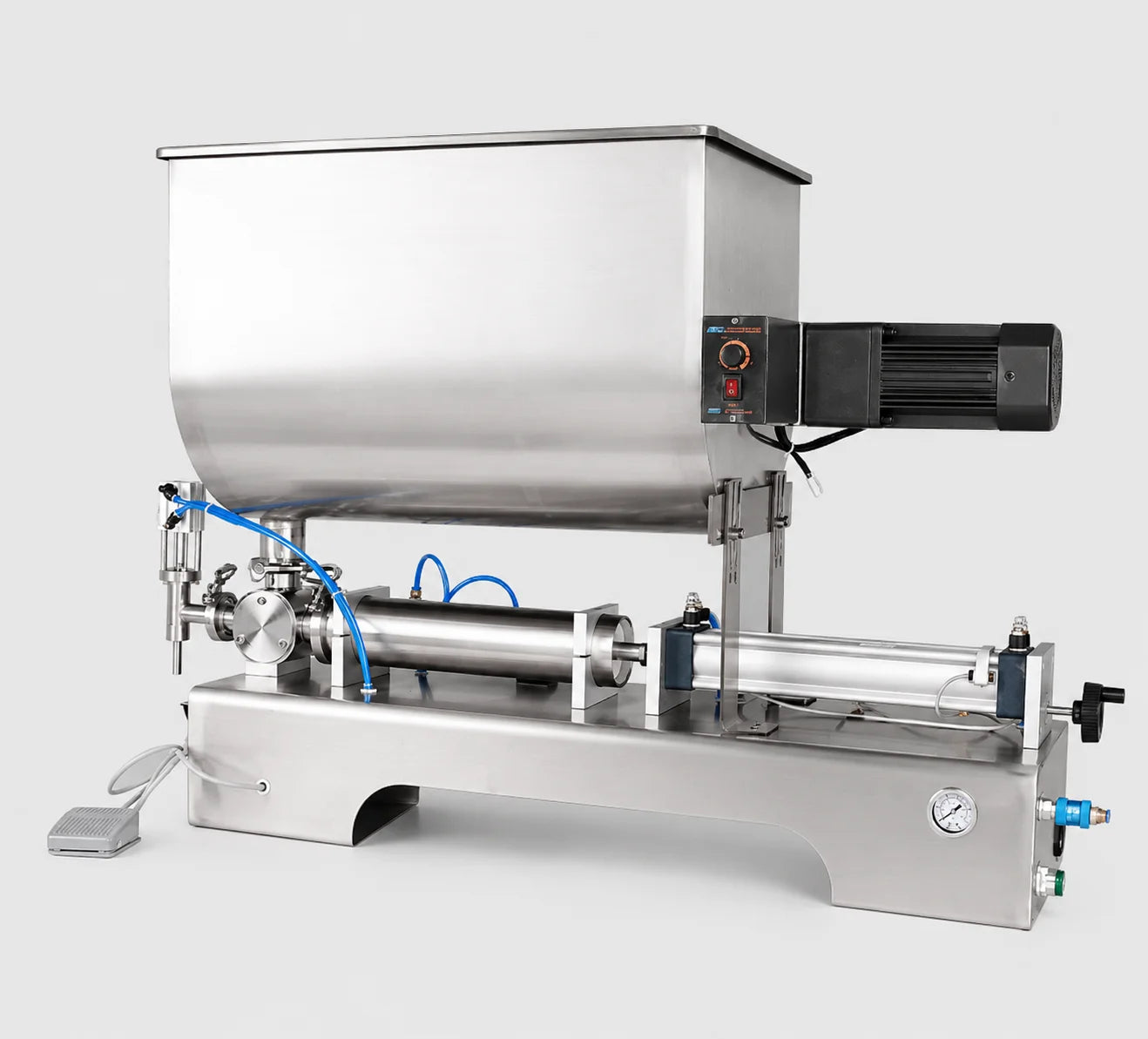 pneumatic sauce filling machine control and gauge detail