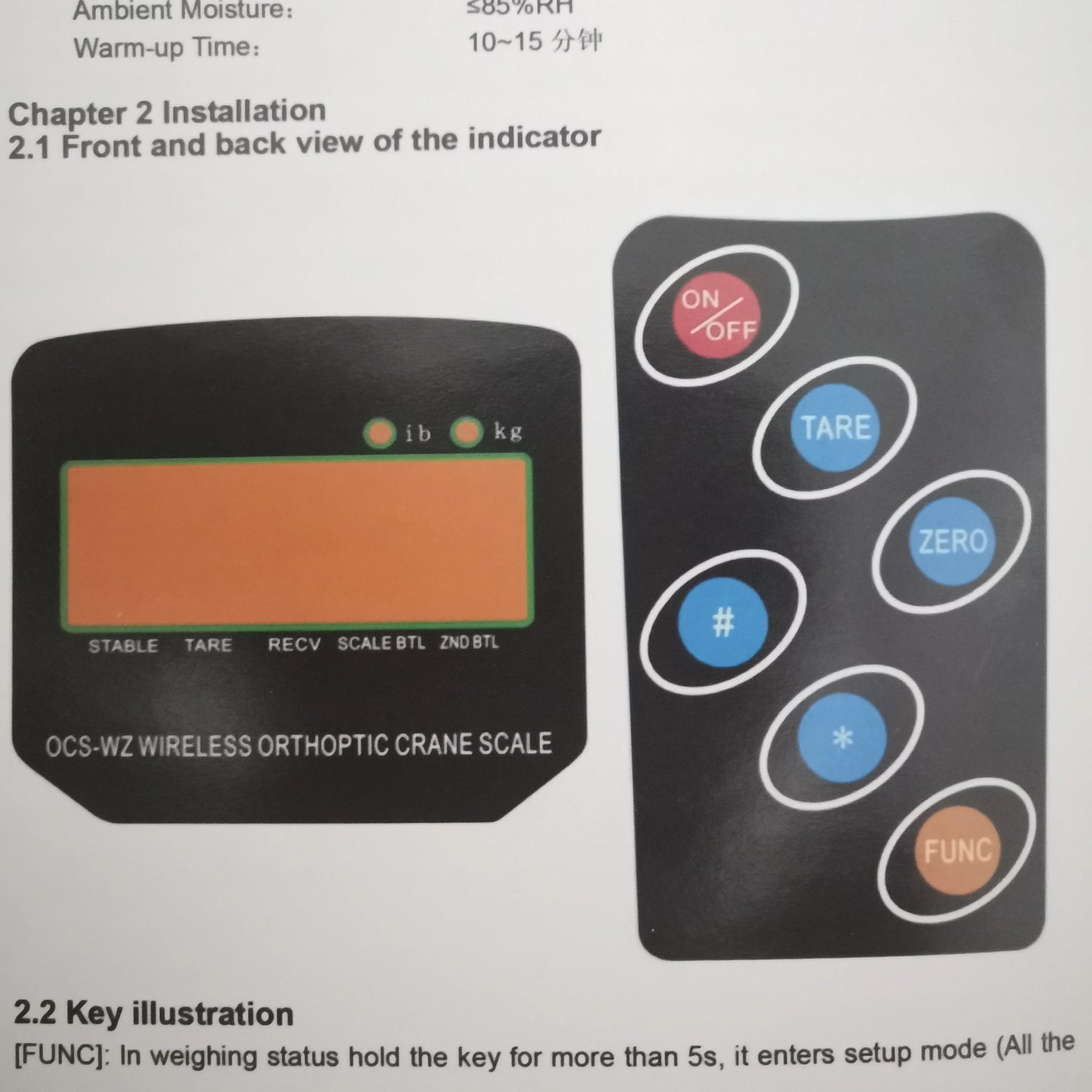 Rechargeable wireless hanging scale package detail