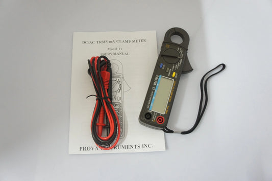PROVA-11 True RMS AC/DC mA clamp meter with test leads and user manual